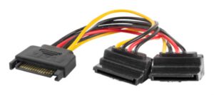 CABLE ALIMENTACION LANBERG SATA MACHO/2X SATA HEMBRA 15CM