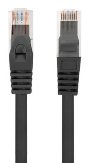 CABLE RED LANBERG LATIGUILLO CAT.6 UTP LSZH CU 0.5M NEGRO FLUKE PASSED