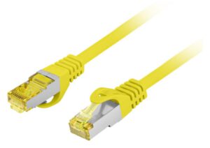 CABLE RED LANBERG LATIGUILLO CAT.6A S/FTP LSZH CU 0.5M AMARILLO FLUKE PASSED