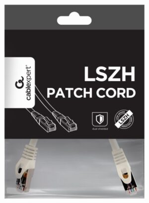 CABLE RED S-FTP GEMBIRD CAT 6A LSZH BLANCO 0,25 M