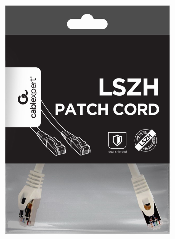 CABLE RED S-FTP GEMBIRD CAT 6A LSZH BLANCO 0,25 M