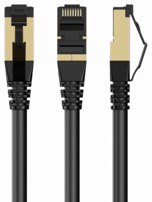 CABLE RED S-FTP GEMBIRD CAT 8 LSZH NEGRO 15 M