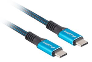 CABLE USB-C 4.0 LANBERG MACHO/MACHO 1.2M 100W 8K 30HZ NEGRO/AZUL