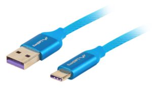 CABLE USB LANBERG 2.0 MACHO/USB C MACHO 5A 1M AZUL