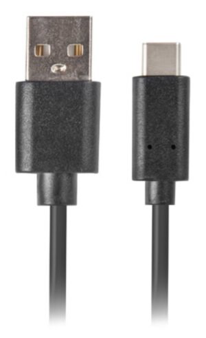 CABLE USB LANBERG 2.0 MACHO/USB C MACHO QUICK CHARGE 3.0 1M NEGRO