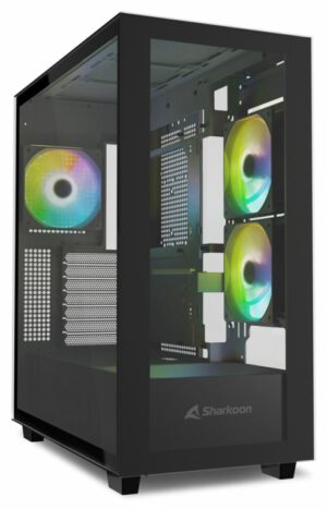 CAJA ATX SHARKOON REBEL C60 2VENTX120MM 2XUSB3 SIN FUENTE NEGRO