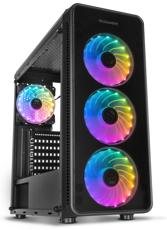 CAJA NOX HUMMER TGM RAINBOW ATX 1XUSB3.0 2XUSB2.0 NEGRO RGB