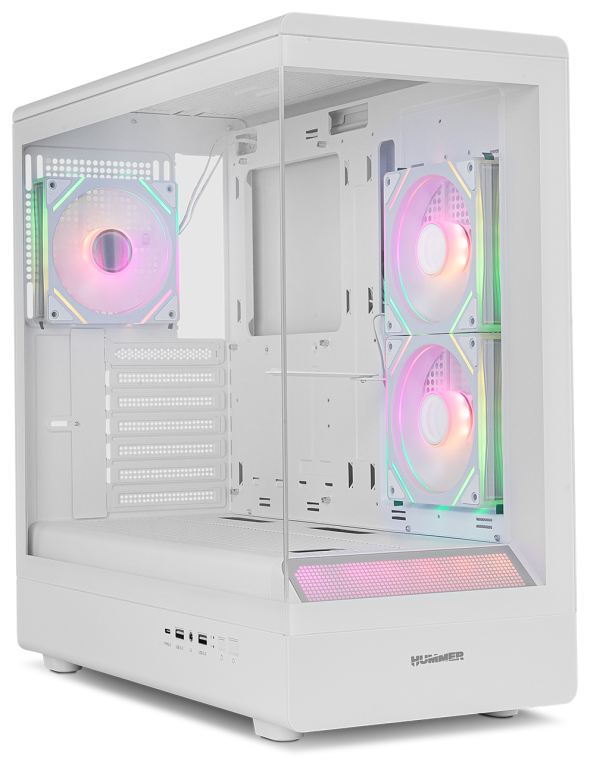CAJA NOX SEMITORRE FRAMELESS HUMMER SIGNAL ARGB BLANCA USB TYPE C