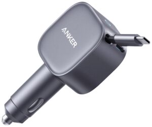 CARGADOR DE COCHE ANKER DE COCHE 75W CON CABLE USB-C RETRACTIL