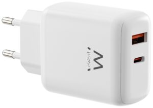 CARGADOR MOVIL EWENT EW1329 GAN RAPIDO 45W USB-C PD USB-A QC COMPACTO