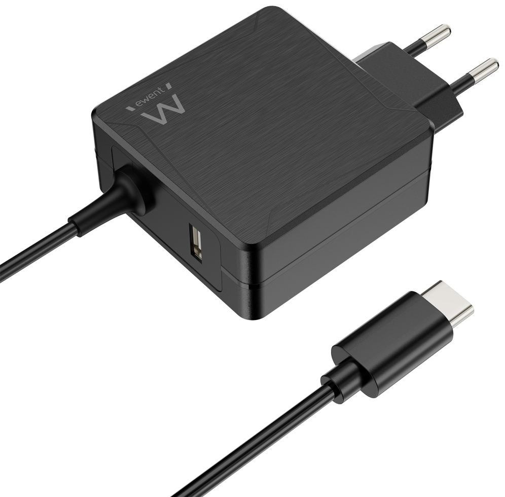 CARGADOR PORTATIL EWENT USB C 65W PUERTO ADICIONAL USB A