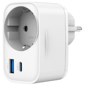 CARGADOR RAPIDO GEMBIRD USB DE 2 PUERTOS CON TOMA DE CA DE PASO 20 W BLANCO