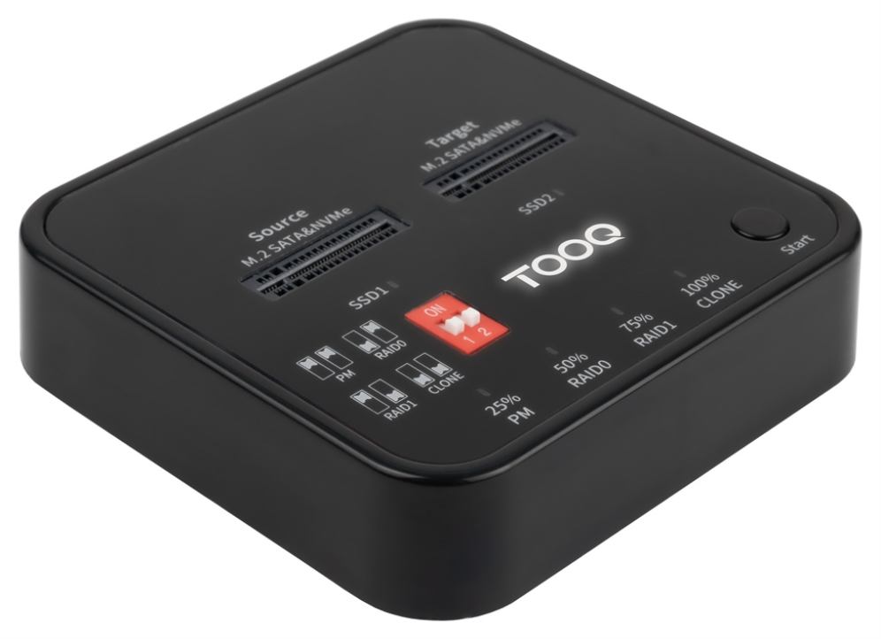 DOCK TOOQ TQDS-201B 2xM.2 NVMe USB-C 3.2 GEN2 CLONE NEGRO