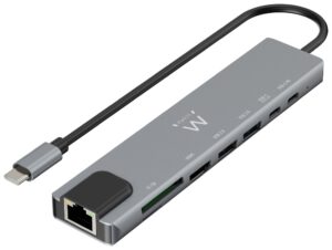 HUB EWENT USB 3.2 GEN1 USB-C DOCK 8-1 HDMI 4K 2XUSB-C 2XUSB-A LAN CARD READER