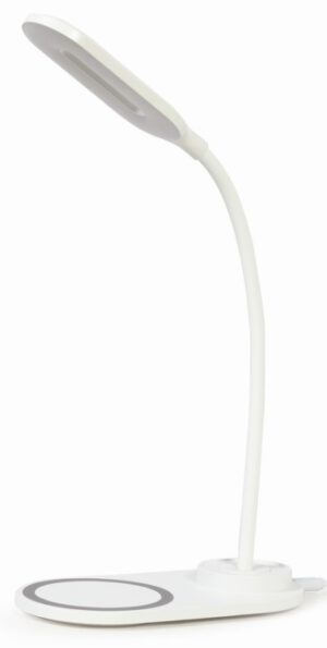 LÁMPARA DE ESCRITORIO CON CARGADOR INALÁMBRICO BLANCO