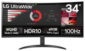 MONITOR LG 34WR50QK-B 34" ULTRAWIDE QHD 5MS NEGRO HDMI DP