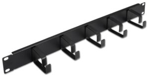 ORGANIZADOR DE CABLES AISENS METALICO CON 5 ANILLOS 19 1U NEGRO