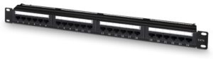 PANEL PARCHEO AISENS 24 PUERTOS RJ45 CAT.6 UTP 1U DUAL IDC GESTION CABLES