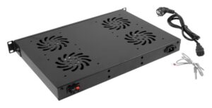 PANEL VENTILACION LANBERG LCD 4 VENTILADORES TERMOSTATO 230V 1U RACK 19 NEGRO