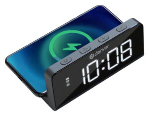 RELOJ DESPERTADOR DENVER CON CARGA INALAMBRICA PARA SMARTPHONES