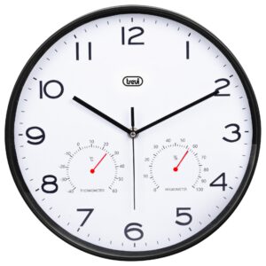 RELOJ PARED TREVI OM 3510 T 30CM WALL CLOCK+TERM.+HYGROM. BLACK