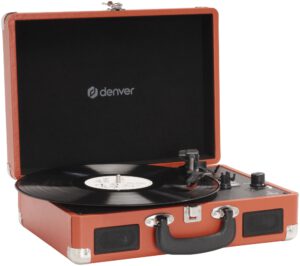 TOCADISCOS DENVER USB CON SOFTWARE DE GRABACION PARA PC ROJO