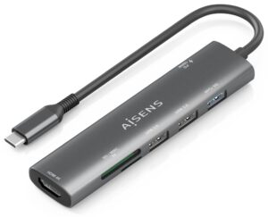 USB-C DOCK AISENS 7 EN 1 USB-C A HDMI 2XUSB-A USB-A PD 100W SD MICRO SD