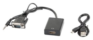 ADAPTADOR LANBERG VGA MACHO+AUDIO 3.5MM JACK/HDMI HEMBRA 20 CM NEGRO