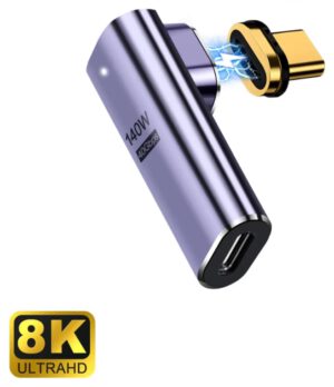 ADAPTADOR USB-C EWENT MACHO-HEMBRA MAGNETICO PD100W PURPURA