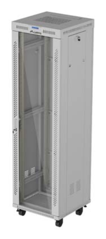 ARMARIO RACK LANBERG 19" 42U 600X600 CON LCD PUERTA DE CRISTAL FLAT PACK GRIS