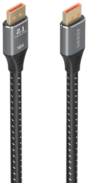 CABLE AISENS DISPLAYPORT V2.1 16K@60HZ 80GBPS DP/M-DP/M NEGRO 1.5M
