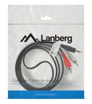 CABLE ESTEREO LANBERG JACK 3.5MM/2X RCA MACHO 1.5M