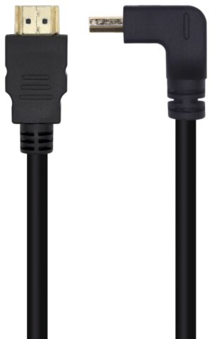 CABLE HDMI AISENS V2.0 ACODADO PREMIUM 4K60HZ A/M-A/M 1.0M