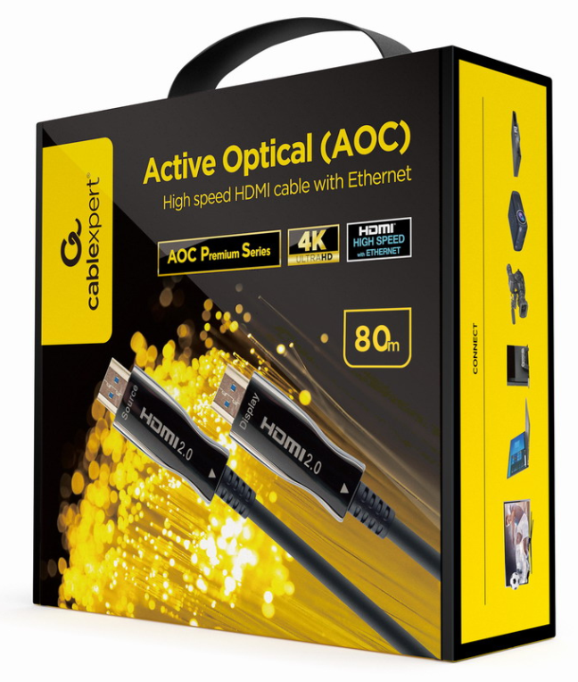 CABLE HDMI GEMBIRD DE ALTA VELOCIDAD CON OPTICA ACTIVA AOC CON ETHERNET 80 M