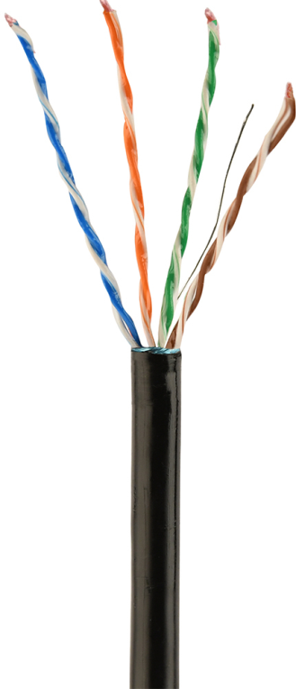 CABLE RED EXTERIOR GEMBIRD CAT 5E FTP COBRE SOLIDO AWG24 CON GEL NEGRO 305M
