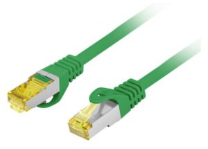 CABLE RED LANBERG LATIGUILLO CAT.6A S/FTP LSZH CU 0.5M VERDE FLUKE PASSED