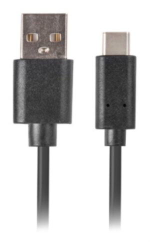 CABLE USB LANBERG 2.0 MACHO/USB C MACHO QUICK CHARGE 3.0 0.5M NEGRO