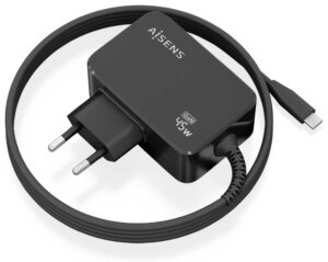 CARGADOR AISENS GAN 45W PD3.0 1XUSB-C 1.8M NEGRO