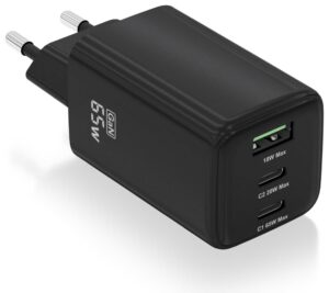 CARGADOR AISENS GAN 65W 2XUSB-C PD3.0 QC4.0 1XUSB-A QC3.0 NEGRO