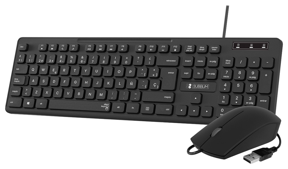 COMBO TECLADO RATON SUBBLIM BUSINESS SLIM USB NEGRO