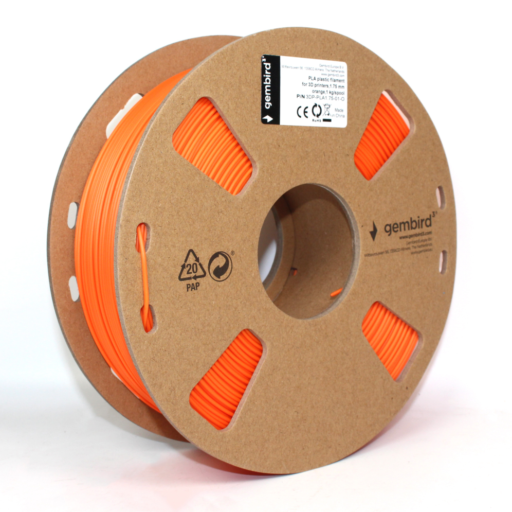 FILAMENTO GEMBIRD PLA NARANJA, 1,75 MM, 1 KG