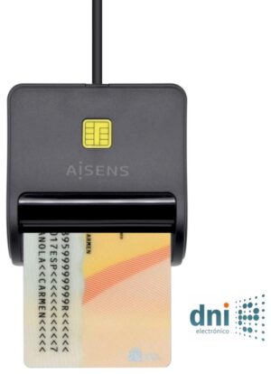LECTOR DE TARJETA AISENS INTELIGENTE DNI NEGRO