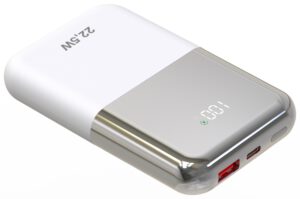 LEOTEC POWERBANK 10000MAH 22,5W PD20W CARGA RAPIDA BLANCO/PLATA 1USB-C+1 USB-A INCLUYE CABLE USB-A A USB-C DE 22,5W