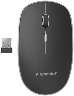 RATON GEMBIRD OPTICO SILENCIOSO NEGRO RF INALAMBRICO PILAS