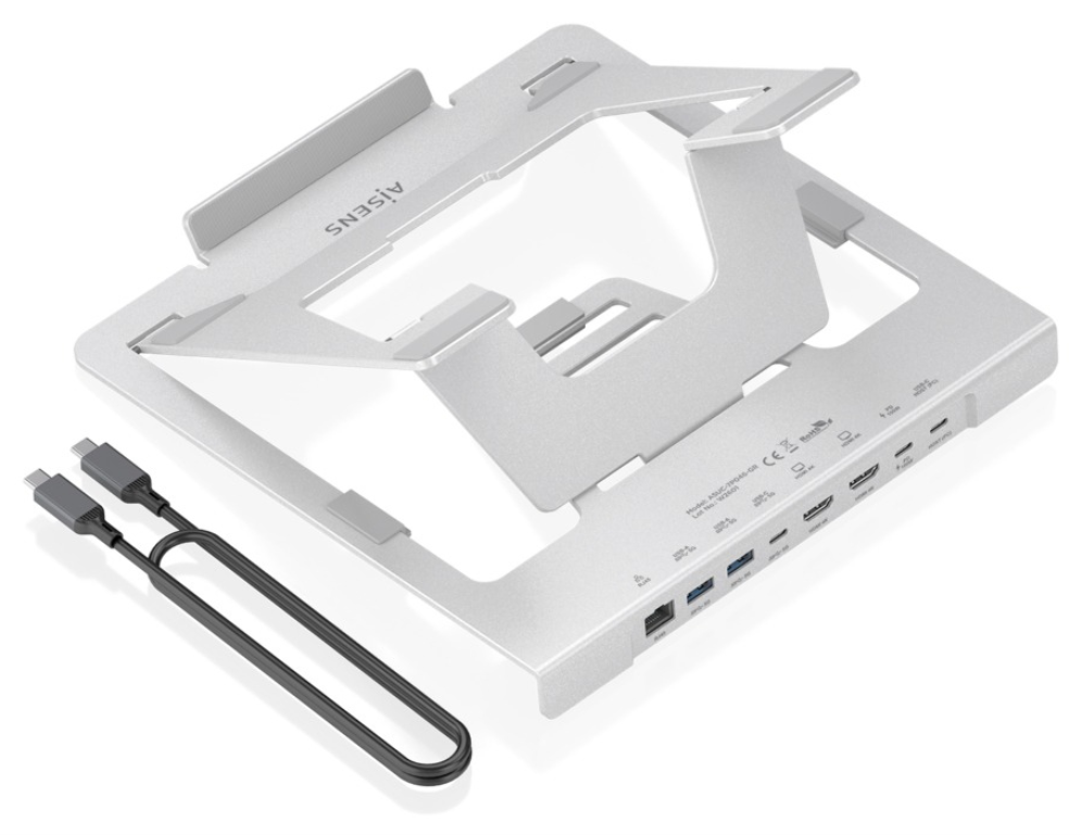 SOPORTE AISENS SOBREMESA AJUSTABLE PORTATIL/TABLET USB-C DOCK 7 EN 1