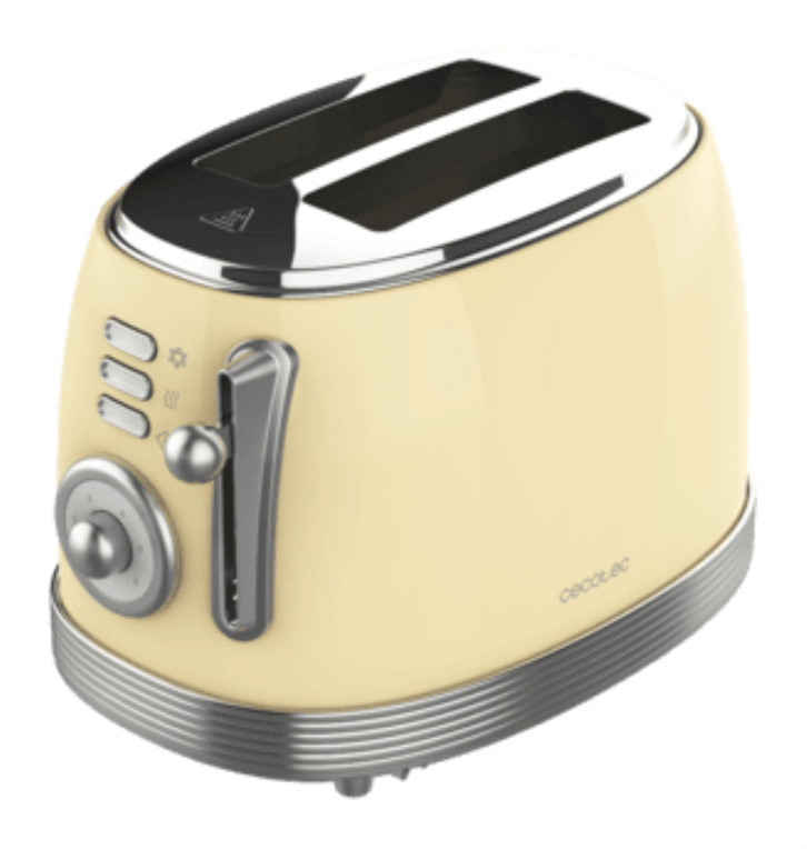 TOSTADOR VERTICAL CECOTEC TOAST AND TASTE 800 VINTAGE LIGHT YELLOW